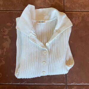 Brandy Melville / John Galt white collared button down sweater
